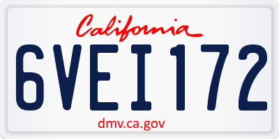 CA license plate 6VEI172