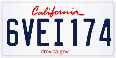 CA license plate 6VEI174