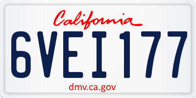 CA license plate 6VEI177