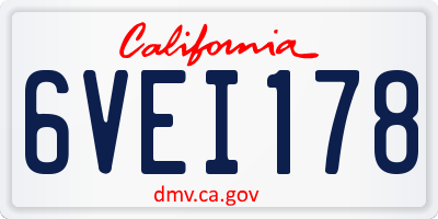 CA license plate 6VEI178