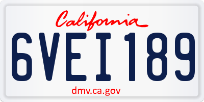 CA license plate 6VEI189