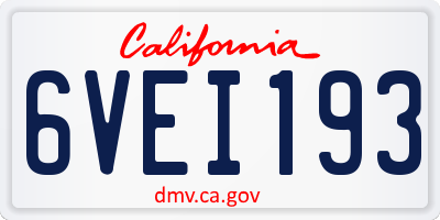 CA license plate 6VEI193