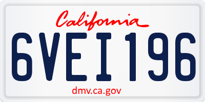 CA license plate 6VEI196