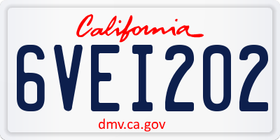 CA license plate 6VEI202