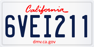 CA license plate 6VEI211