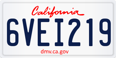 CA license plate 6VEI219