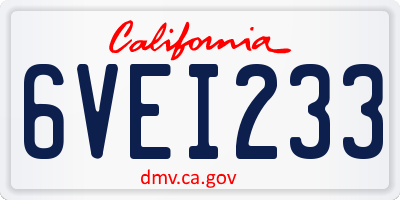 CA license plate 6VEI233