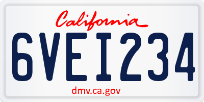 CA license plate 6VEI234