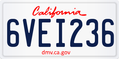 CA license plate 6VEI236