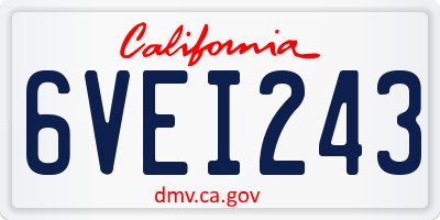 CA license plate 6VEI243