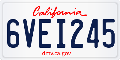 CA license plate 6VEI245