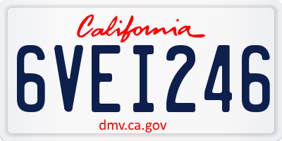 CA license plate 6VEI246