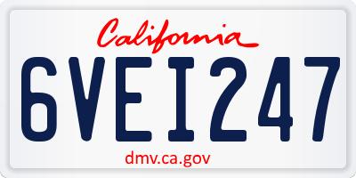 CA license plate 6VEI247