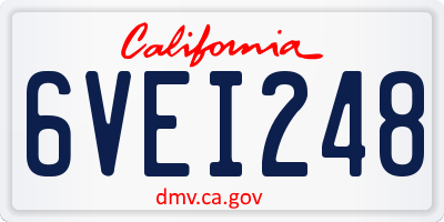 CA license plate 6VEI248