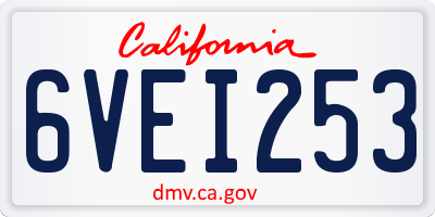 CA license plate 6VEI253