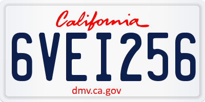CA license plate 6VEI256