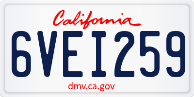 CA license plate 6VEI259