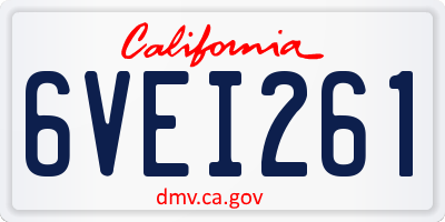 CA license plate 6VEI261