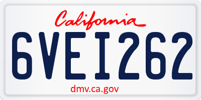 CA license plate 6VEI262