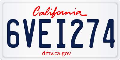CA license plate 6VEI274