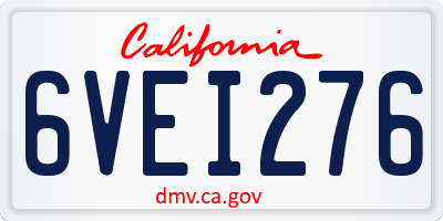 CA license plate 6VEI276