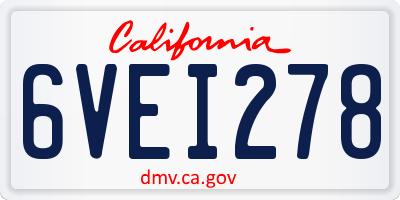 CA license plate 6VEI278