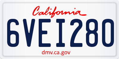 CA license plate 6VEI280