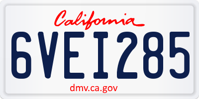 CA license plate 6VEI285