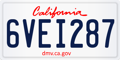 CA license plate 6VEI287