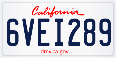 CA license plate 6VEI289