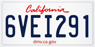 CA license plate 6VEI291