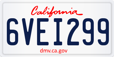 CA license plate 6VEI299