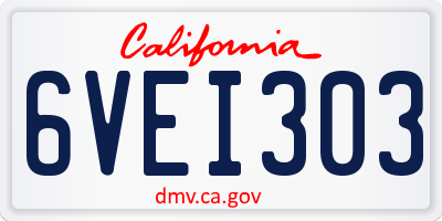 CA license plate 6VEI303