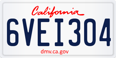 CA license plate 6VEI304