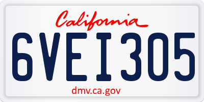 CA license plate 6VEI305
