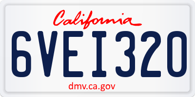 CA license plate 6VEI320