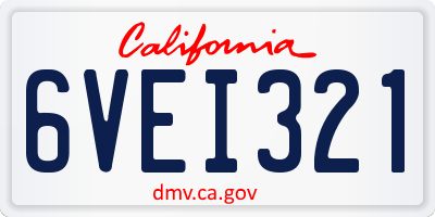 CA license plate 6VEI321
