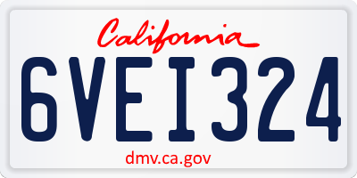 CA license plate 6VEI324