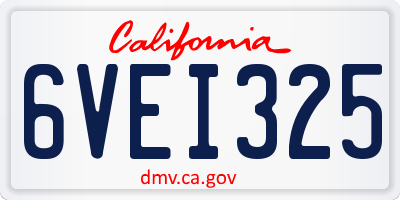CA license plate 6VEI325