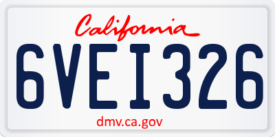 CA license plate 6VEI326