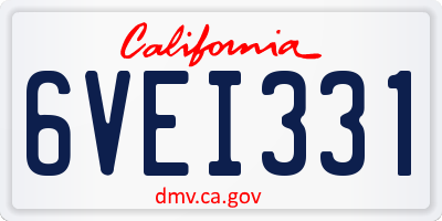 CA license plate 6VEI331