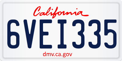 CA license plate 6VEI335