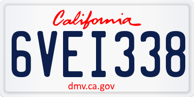 CA license plate 6VEI338