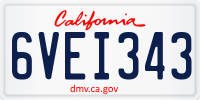 CA license plate 6VEI343