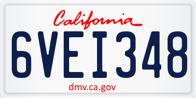 CA license plate 6VEI348