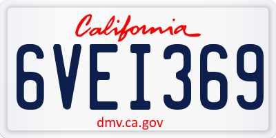CA license plate 6VEI369