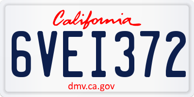 CA license plate 6VEI372