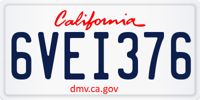 CA license plate 6VEI376