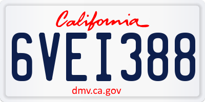CA license plate 6VEI388