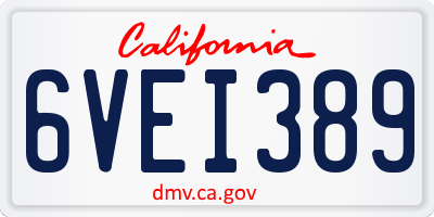 CA license plate 6VEI389
